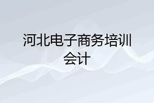 河北电子商务培训会计