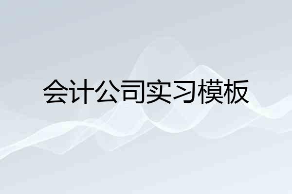 会计公司实习模板