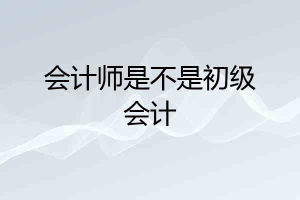 会计师是不是初级会计