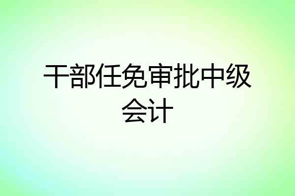 干部任免审批中级会计