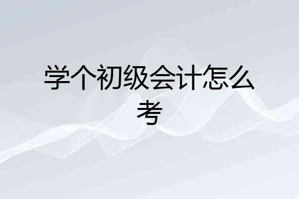 学个初级会计怎么考
