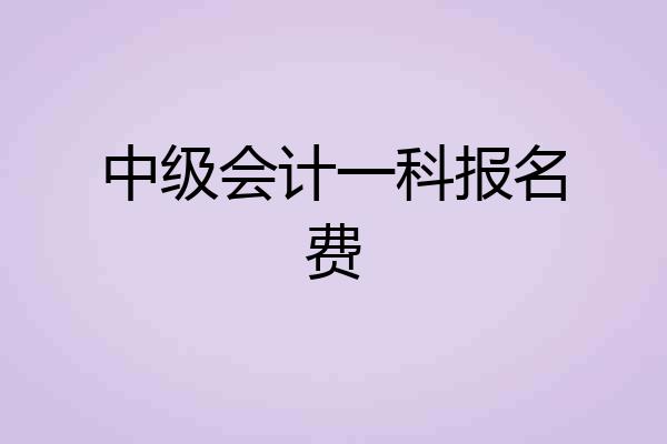 中级会计一科报名费