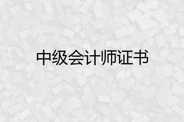 中级会计师证书