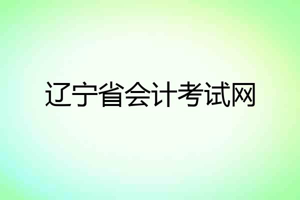 辽宁省会计考试网