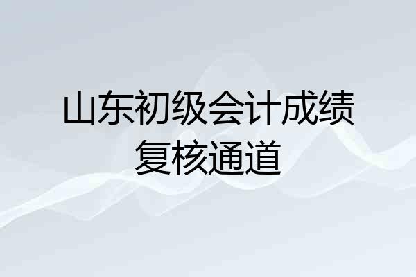 山东初级会计成绩复核通道