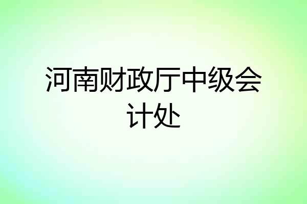 河南财政厅中级会计处