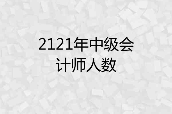 2121年中级会计师人数