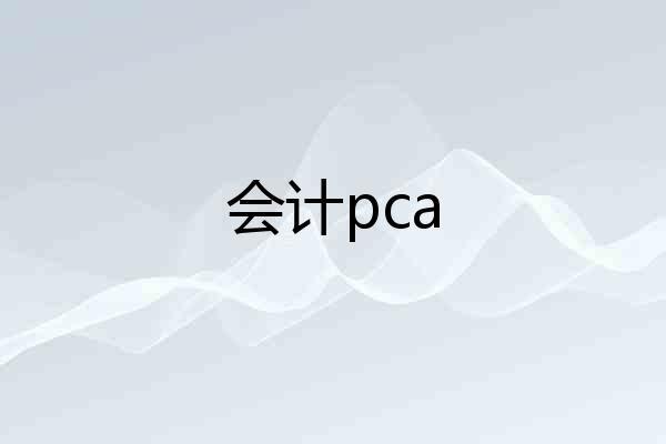 会计pca
