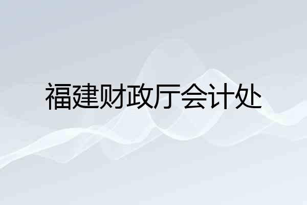福建财政厅会计处