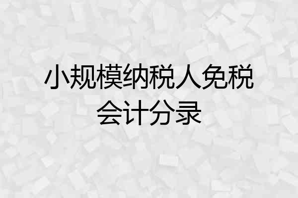 小规模纳税人免税会计分录