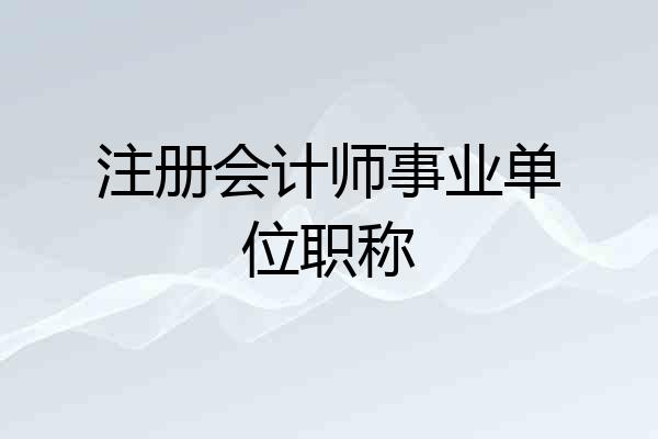 注册会计师事业单位职称