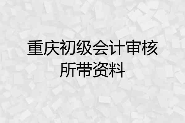重庆初级会计审核所带资料