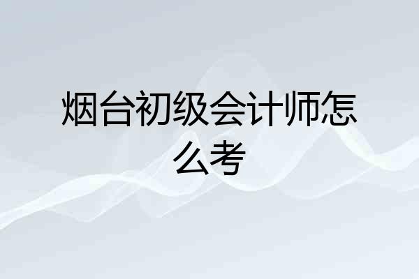 烟台初级会计师怎么考