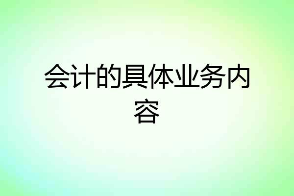 会计的具体业务内容