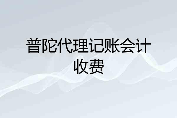 普陀代理记账会计收费