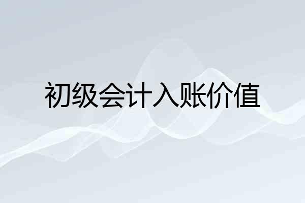 初级会计入账价值