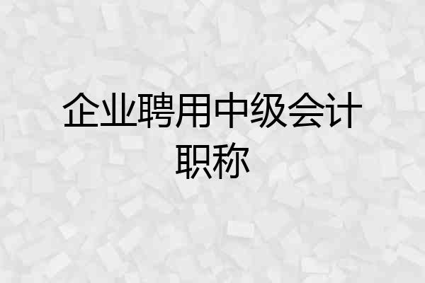 企业聘用中级会计职称