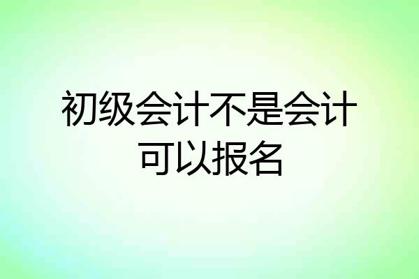 初级会计不是会计可以报名