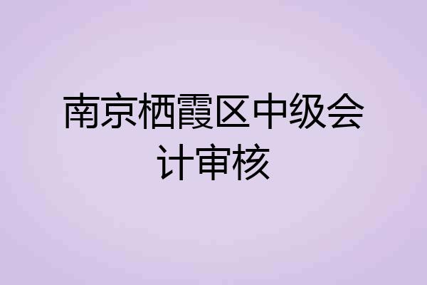 南京栖霞区中级会计审核