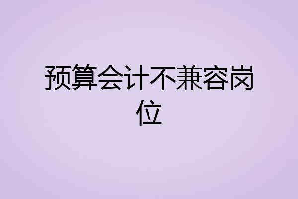 预算会计不兼容岗位