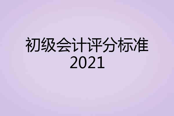 初级会计评分标准2021