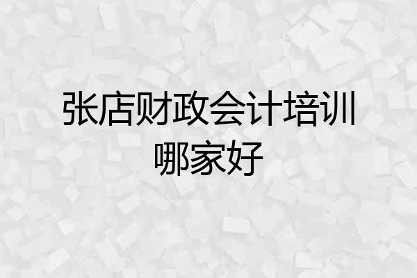 张店财政会计培训哪家好