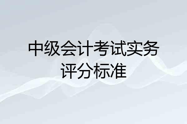 中级会计考试实务评分标准