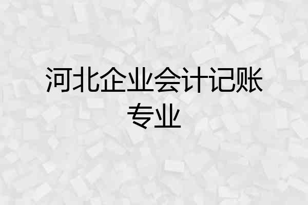 河北企业会计记账专业