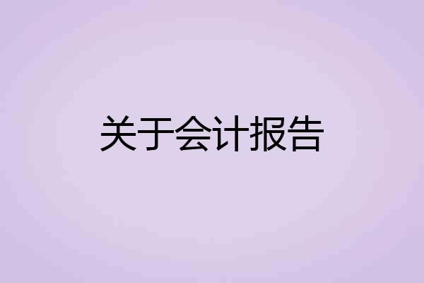 关于会计报告