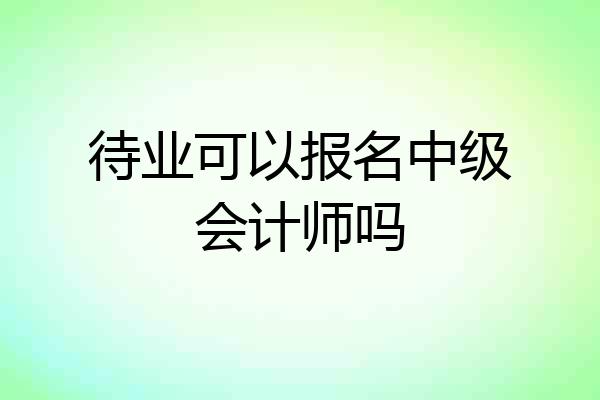 待业可以报名中级会计师吗