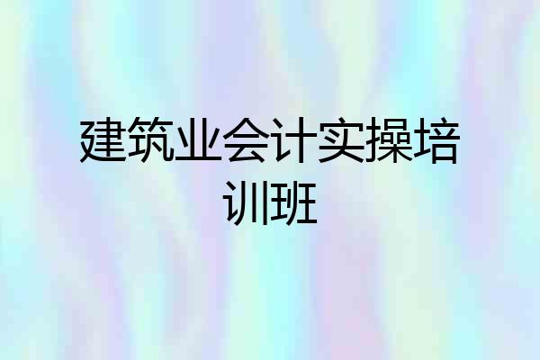 建筑业会计实操培训班