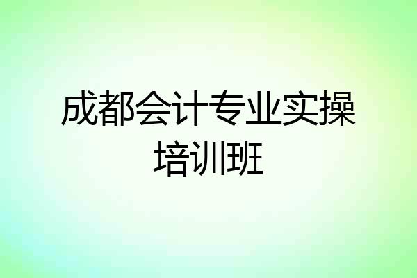成都会计专业实操培训班