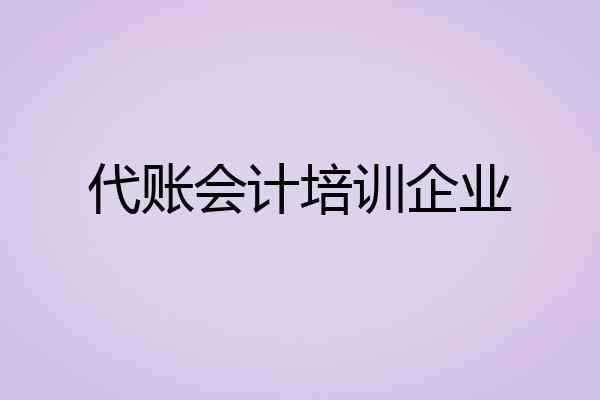 代账会计培训企业