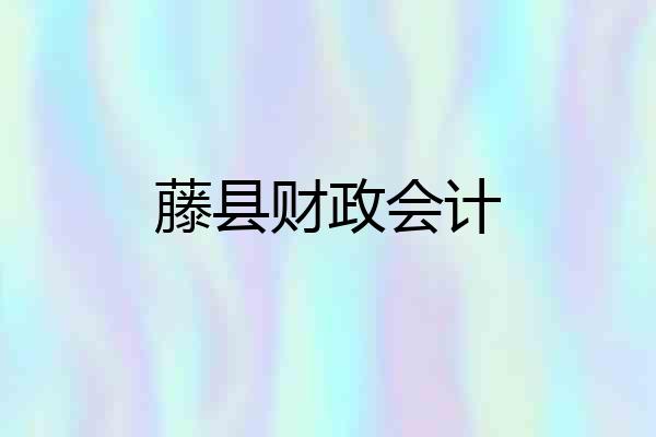 藤县财政会计