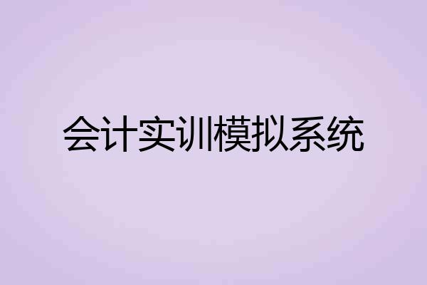 会计实训模拟系统