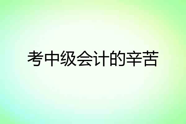 考中级会计的辛苦