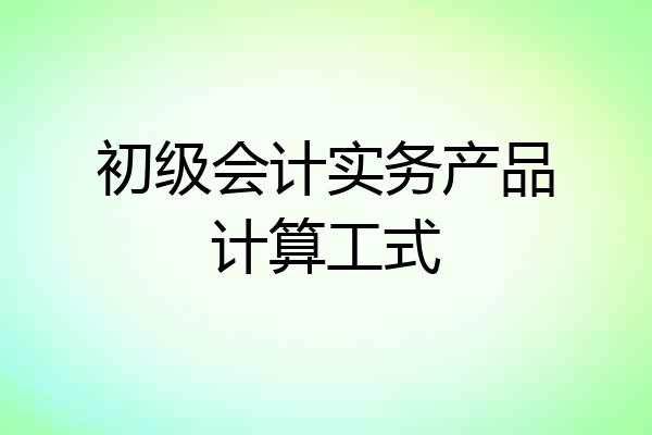 初级会计实务产品计算工式