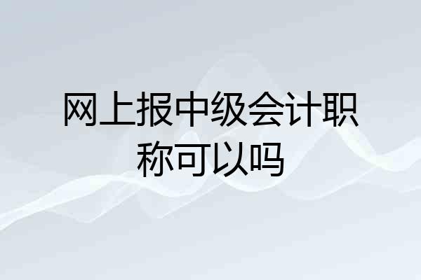 网上报中级会计职称可以吗