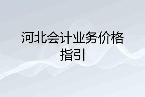 河北会计业务价格指引