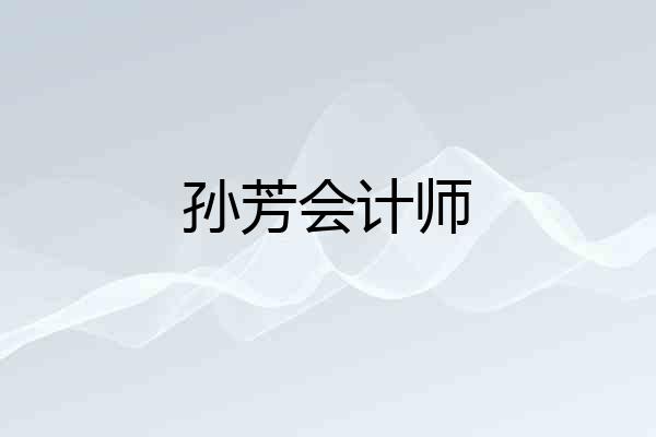 孙芳会计师