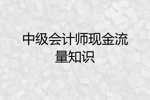 中级会计师现金流量知识