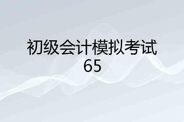 初级会计模拟考试65