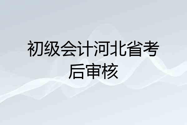 初级会计河北省考后审核