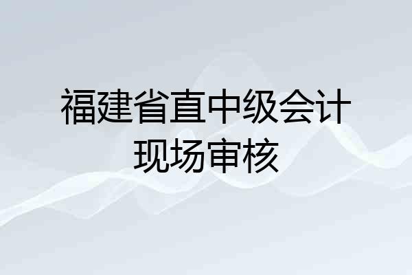 福建省直中级会计现场审核