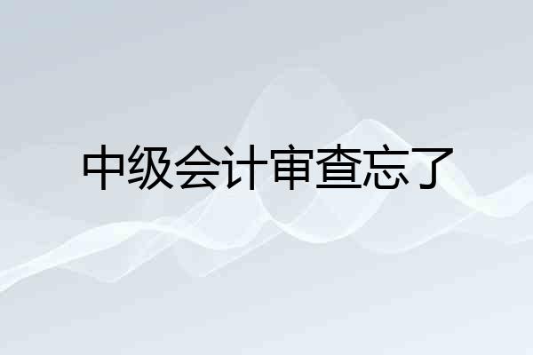 中级会计审查忘了