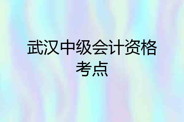 武汉中级会计资格考点