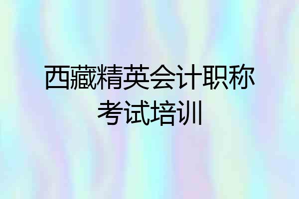 西藏精英会计职称考试培训
