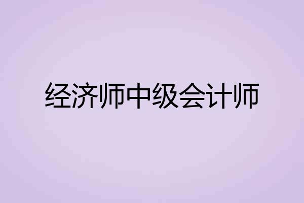 经济师中级会计师