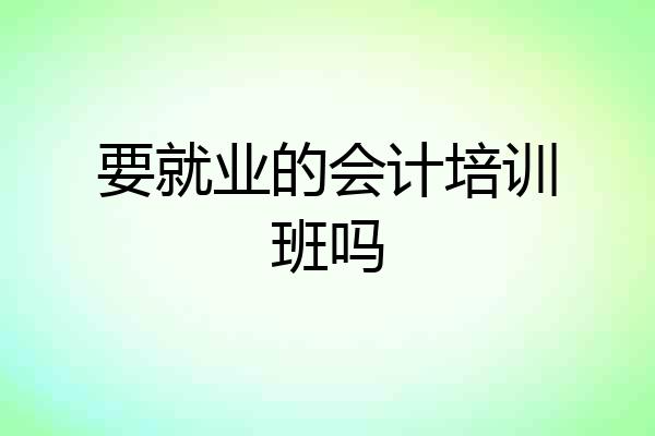 要就业的会计培训班吗