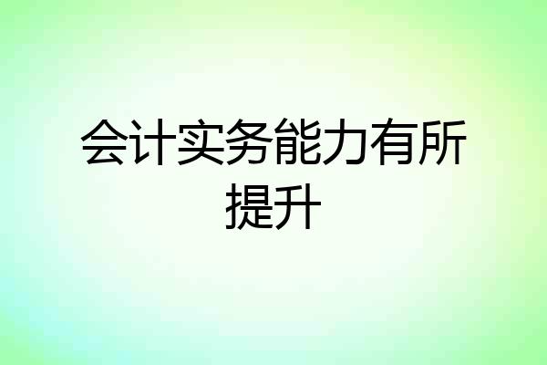 会计实务能力有所提升